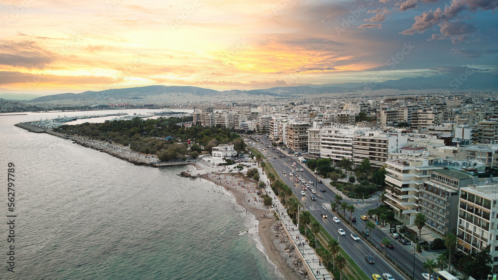 A beautiful beach at sunset from Greece, Athens