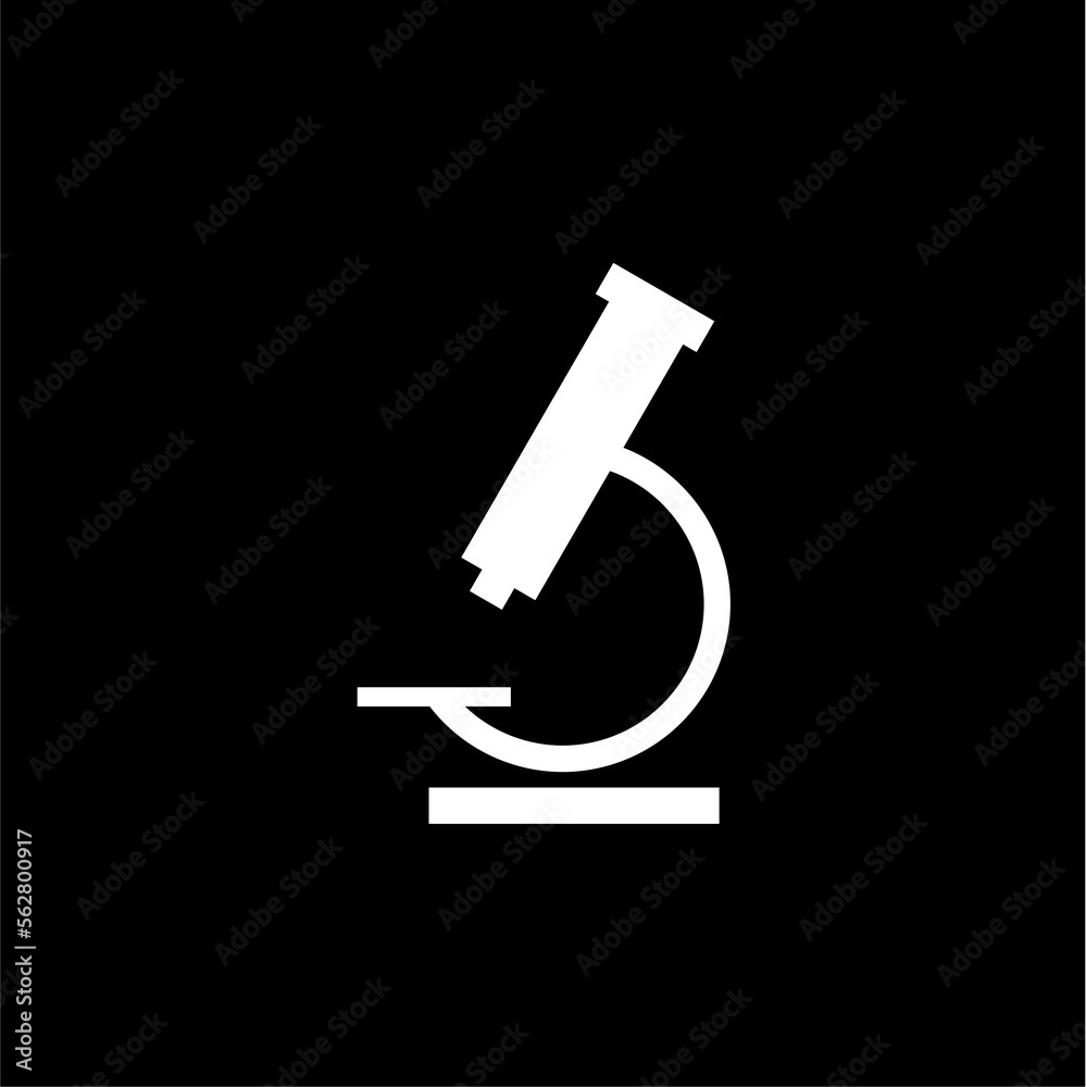 Microscope in lab icon isolated on black background. Microscope in lab icon isolated on black background.