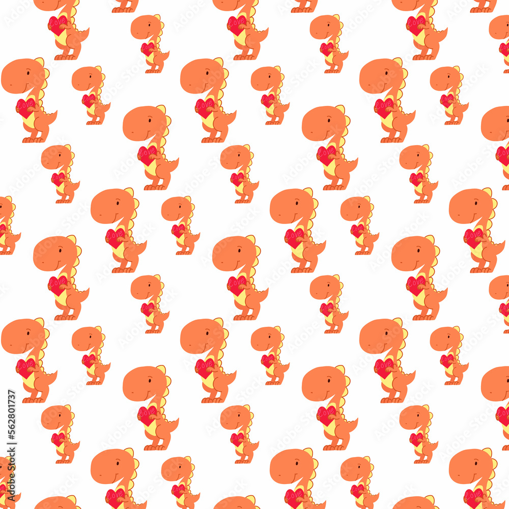 Background with dinosaurs holding a heart.
Background with dinosaurs holding a heart.