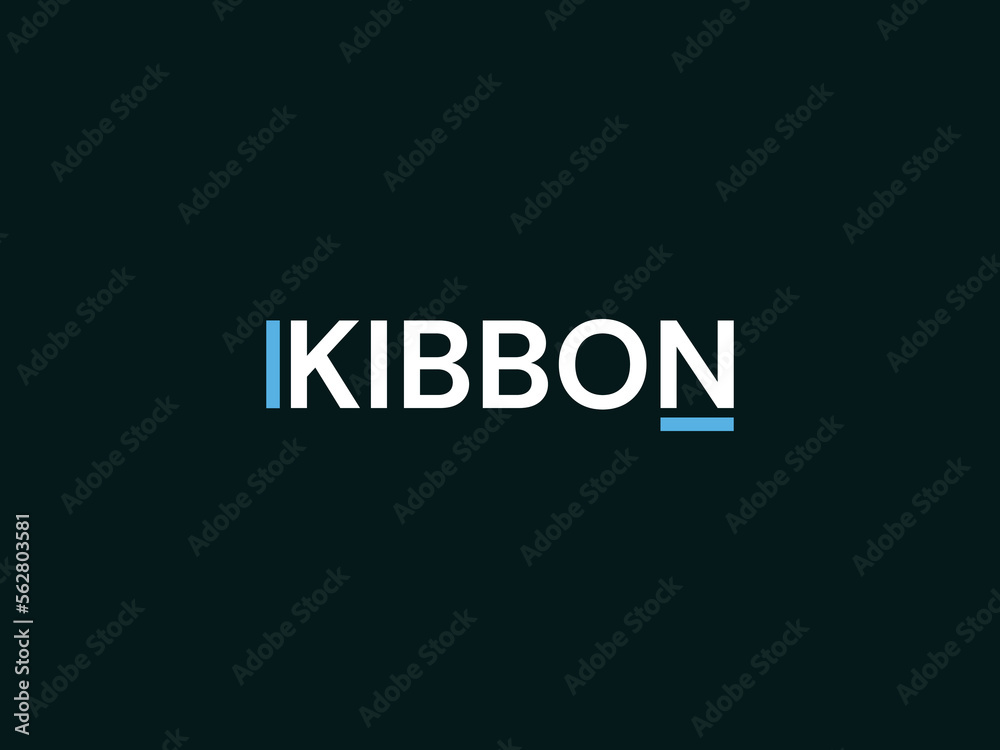 Kibbon Typography Logo, Kibbon logo design, Kibbon logo design template