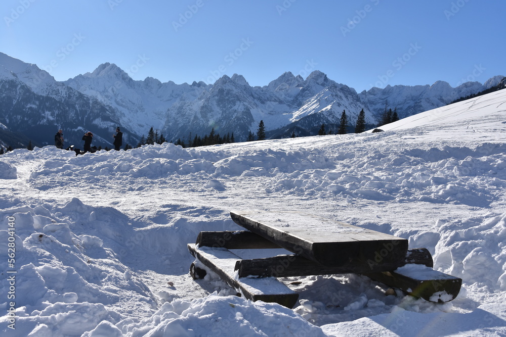 Tatry, Rusinowa Polana, zima, śnieg, TPN, góra, krajobraz, niebo, pogoda, szlaki,