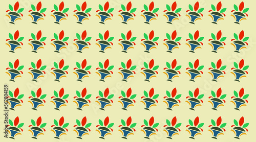 illustration with floral pattern shape on yellow background