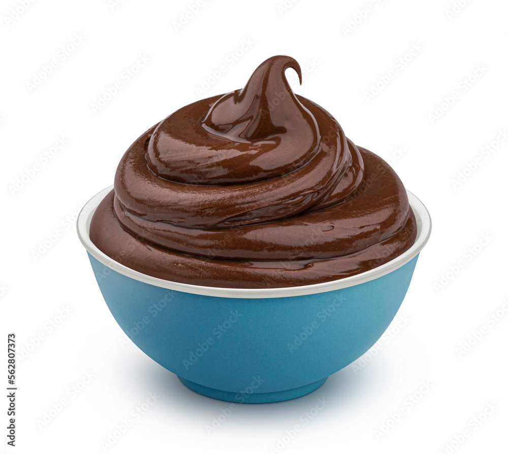 Chocolate cream swirl isolated on white background Chocolate cream swirl isolated on white background