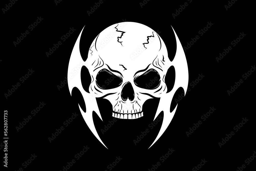 skull on black skull on black