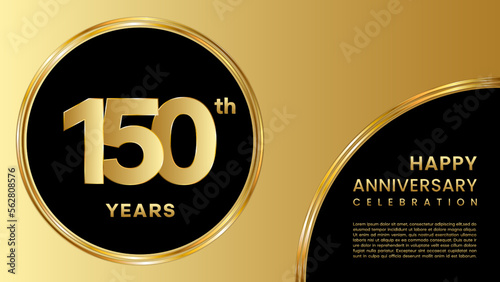 150th Anniversary Celebration. Template design for anniversary celebration event, invitation, banner, poster, flyer, greeting card, book cover. Vector Template Illustration