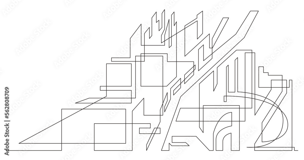 Continuous Line Drawing Vector Illustration With Fully Editable Stroke Continuous Line Drawing Vector Illustration With Fully Editable Stroke