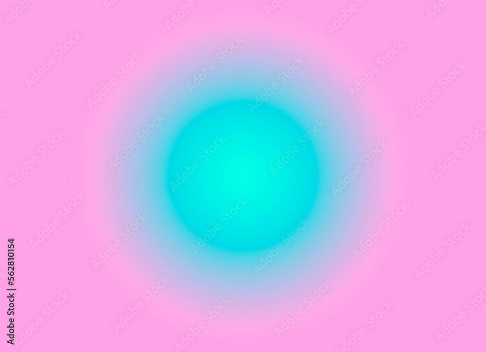 blurred ring of cyan blue and pink with soft focus texture on horizontal background. space for text