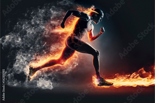 person running in fire