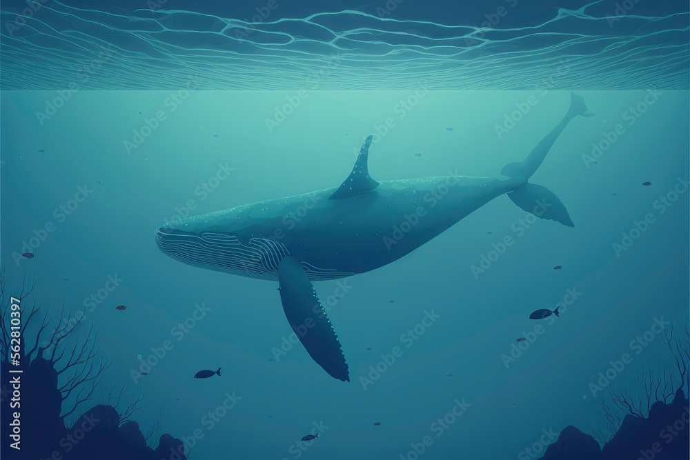 Fototapeta premium whale in the ocean