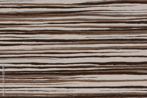 Texture of natural wood with horizontal black and white stripes. Zebra wood texture close up. High quality wooden background