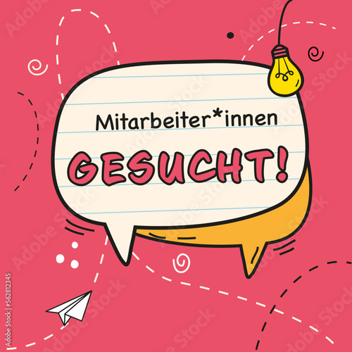 Mitarbeiter gesucht, Job Anzeige zur Mitarbeiter suche	