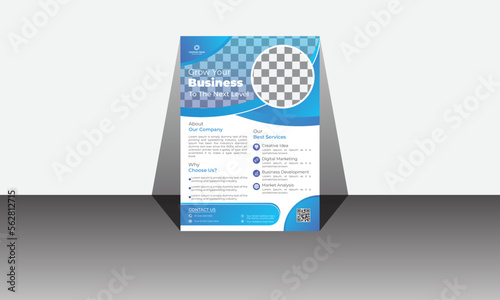 Modern corporate business flyer, simple cover design layout space for photo background, poster flyer pamphlet, A4 size colorful vector design, leaflet template. 
