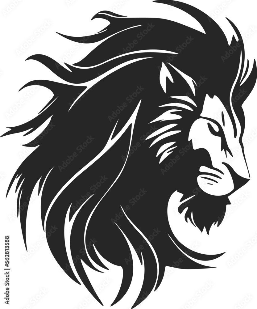 Elegant black and white vector logo for a luxury brand featuring a lion.