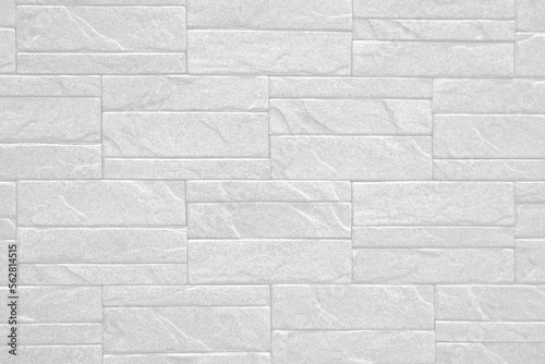 white wall texture of gray tone stone wall for background, white slate decorative pattern wall texture. 