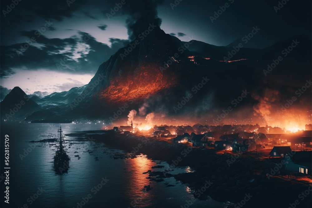 Modern Coastal War at Night: Island Battle Scene with Military Equipment and Troops. Generative AI. Modern Coastal War at Night: Island Battle Scene with Military Equipment and Troops. Generative AI.