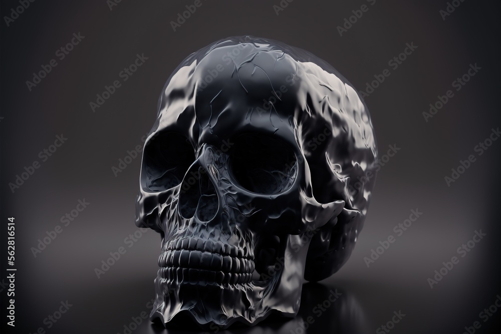 Black Onyx Skull - A Symbol of Death and Mystery. Generative AI. Black Onyx Skull - A Symbol of Death and Mystery. Generative AI.