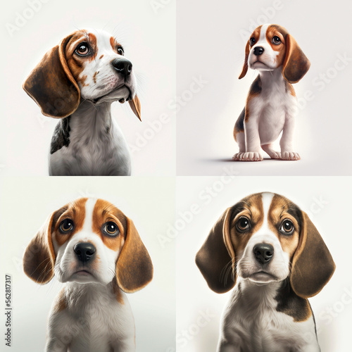 Beagles Hunde Iconset – Generative AI