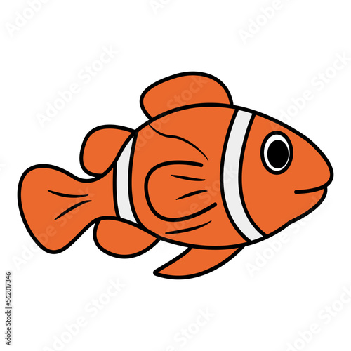 Cute little fish. Fish vector illustration isolated on white background