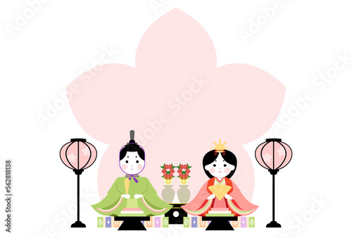 イラスト素材: ほっこりかわいいひな祭りのイラスト　桃の花