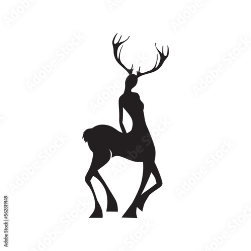 deer woman  logo icon