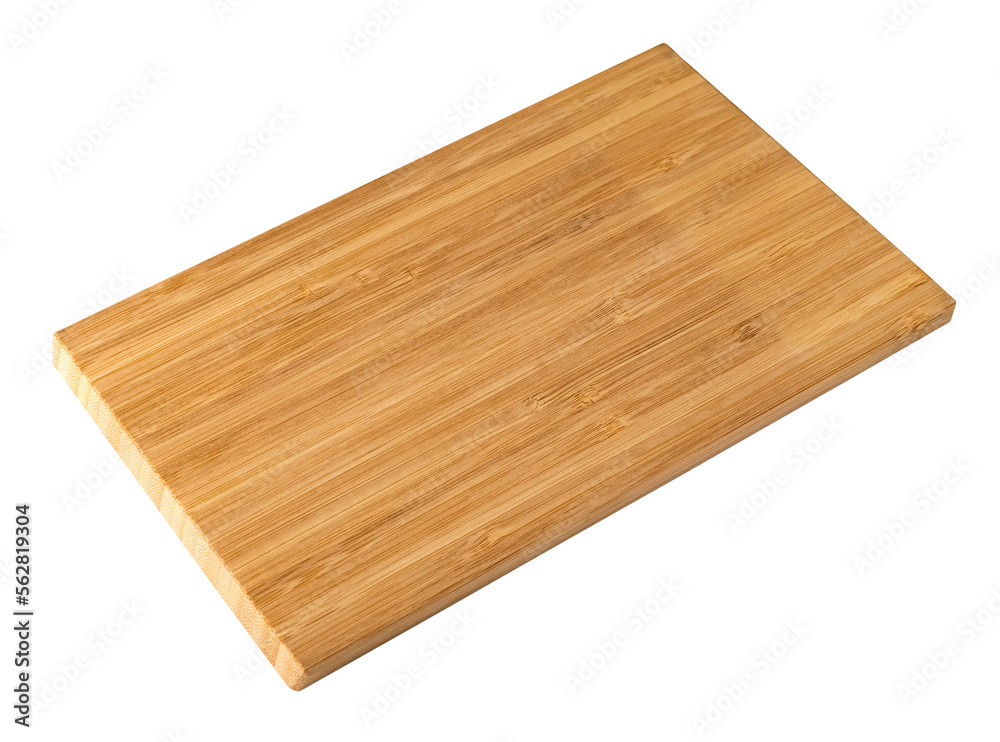 Wooden cutting board on a transparent background. Board for serving food. isolated object. Element for design
