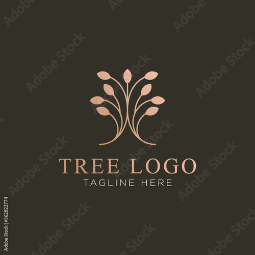 Tree vector icon. Nature trees vector illustration logo design.