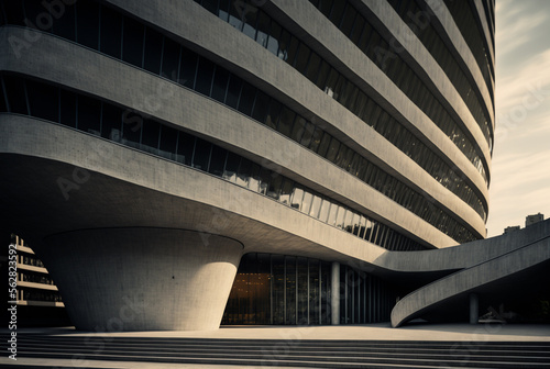 modern concrete architecture futuristic design buildings generative ai.