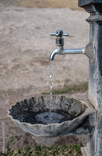 water flowing from faucet