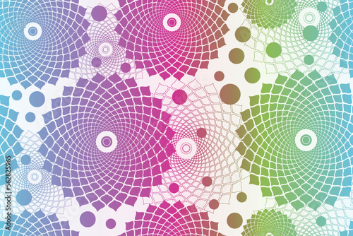 Vector colorful gradient seamless pattern with lacy vintage circles