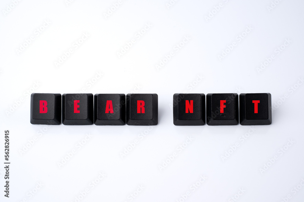 Keyboard Letters Bear Nft (Non-Fungible Token) Concept Key. Stock Photo ...