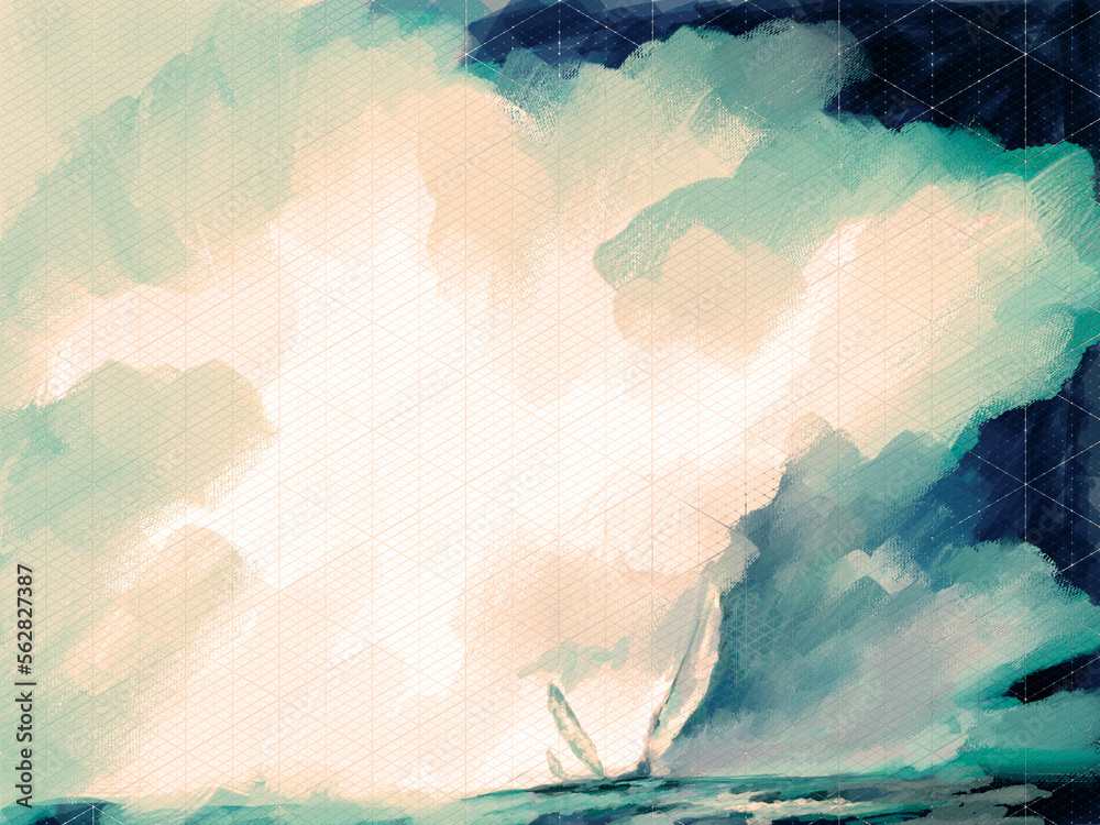 Impressionistic Trio of Sailboats Journeying - Digital Painting/Illustration/Art/Artwork Background or Backdrop, or Wallpaper