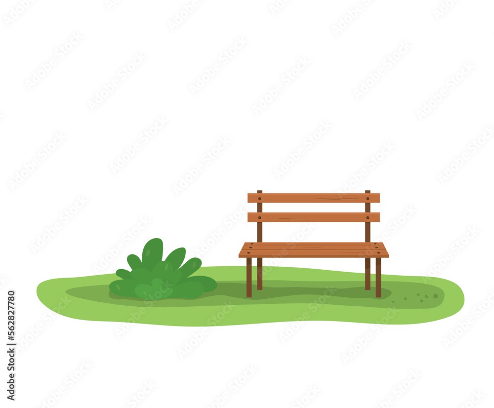 wooden bench in the park- vector illustration wooden bench in the park- vector illustration