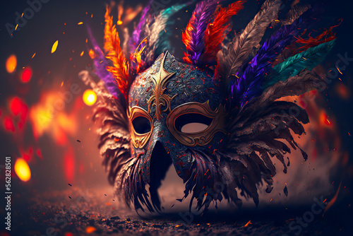 Carnival mask .Traditional mask for carnival, generative ai