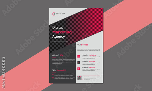 Corporate business flyer template design. marketing, business proposal, promotion, advertise, publication, cover page. new digital marketing flyer
