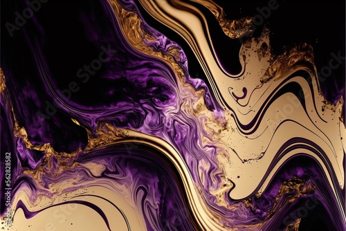 Luxurious fluid art in gold...