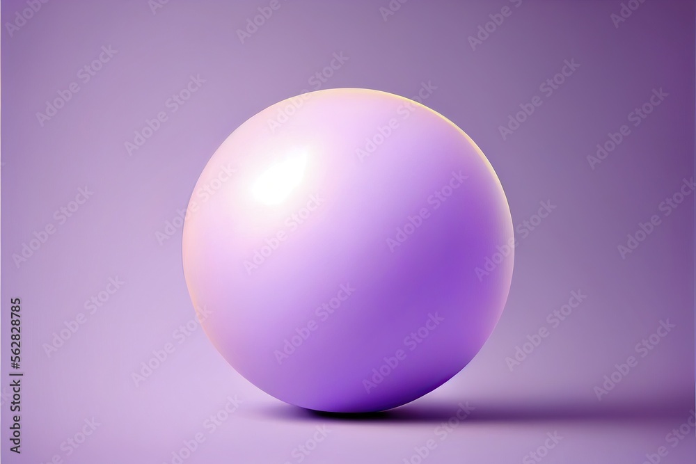 A pale soft lilac sphere on a gradient background.Generative AI