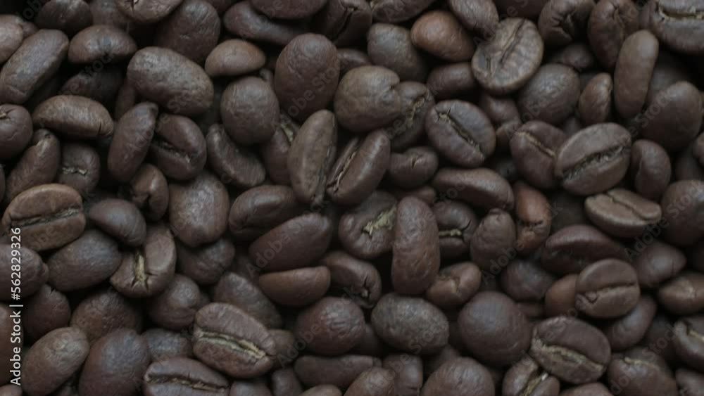 The movement of roasting coffee beans in a circle. The movement of roasting coffee beans in a circle.