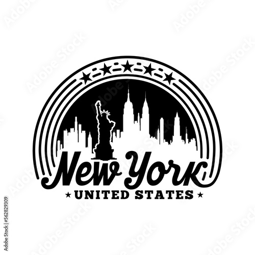 New York City, United States. Logo design template. Vector and illustration.
