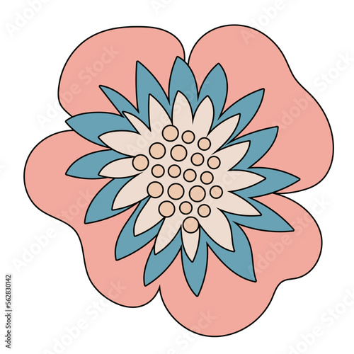 70's Retro muted icon illustration