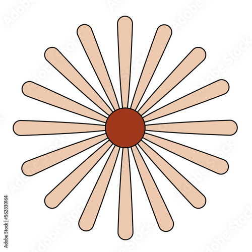70's Retro muted icon illustration