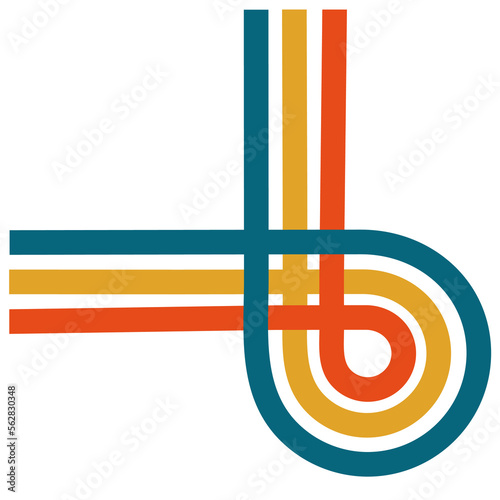 70's Retro muted icon illustration