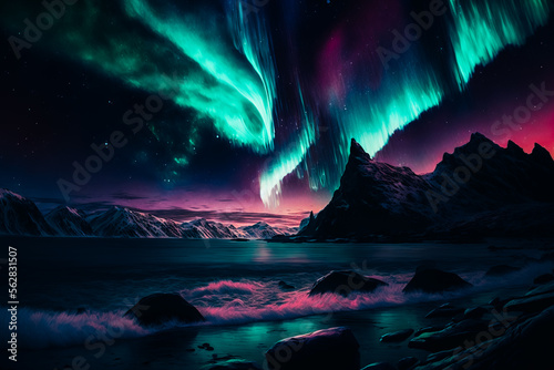 The natural beauty of the auroras is on full display in this magical landscape