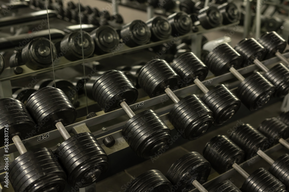 dumbbells in the gym, sport concept dumbbells in the gym, sport concept