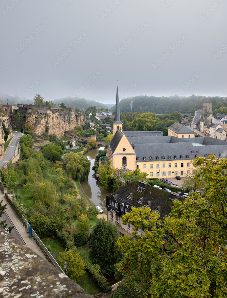 View of the medieval castle in the city of Luxembourg