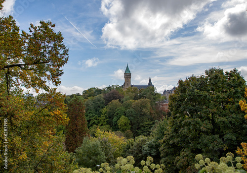View of the medieval castle in the city of Luxembourg