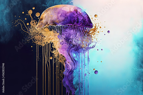 Luxurious fluid art in gold...