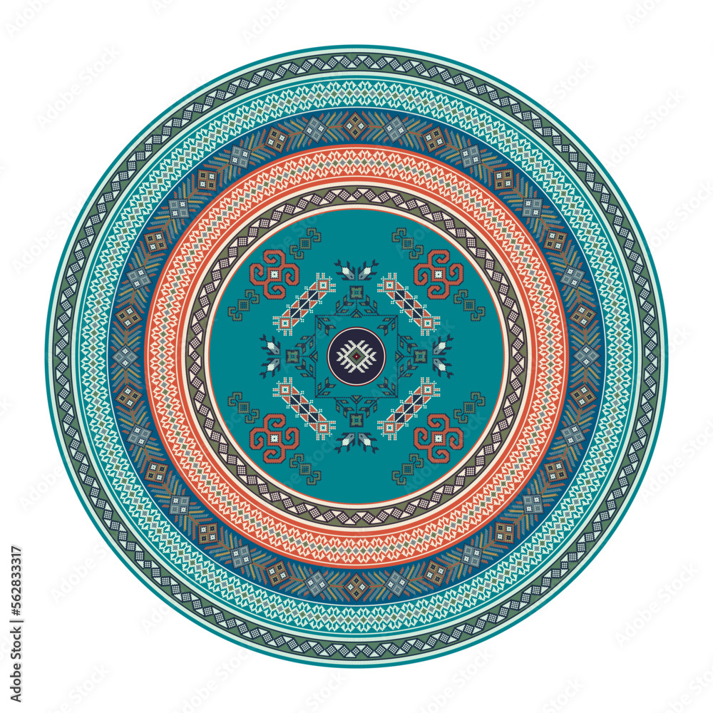 Naklejka premium Kilim round design element 22