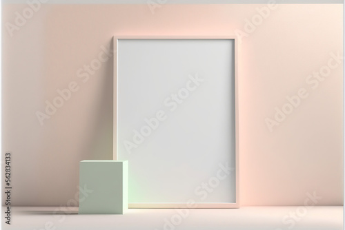 Minimalist mockup , plastel wall, product platform, stage mockup, pastel colors pannel, Frame , 3d minimalistic