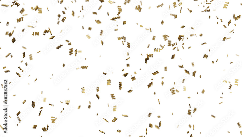 Fototapeta premium 1m followers celebration banner for use in social media. Golden gratitude text isolated over transparent background