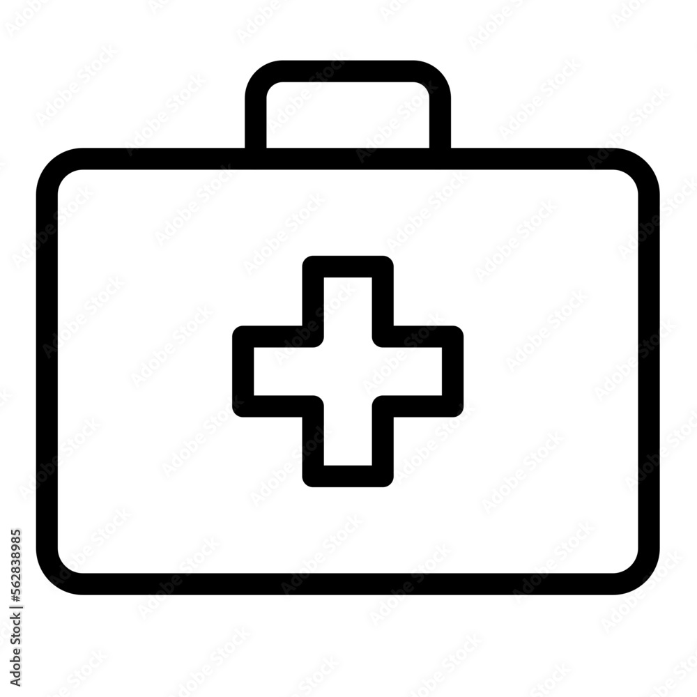 Medic briefcase, first kid aid icon outlined Medic briefcase, first kid aid icon outlined